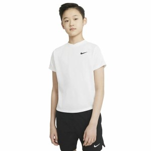 Child's Short Sleeve T-Shirt Nike Court Dri-FIT Victory White