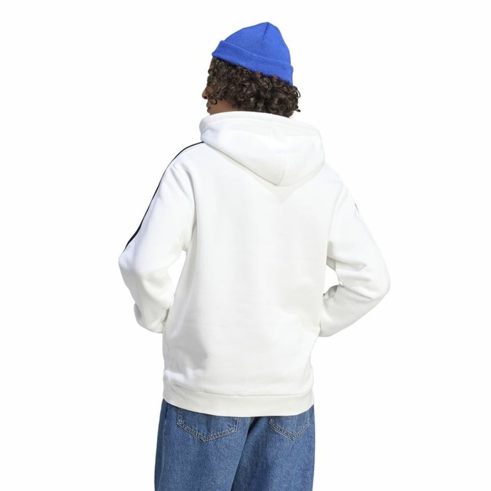 Herren Sweater mit Kapuze Adidas 3S Fl Hd Weiß XL