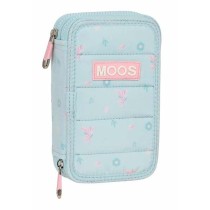 Double Pencil Case Moos Garden Turquoise 12,5 x 19,5 x 4 cm
