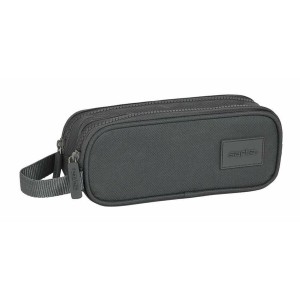 Trousse Fourre-Tout Double Safta Basic Gris 21 x 8 x 6 cm