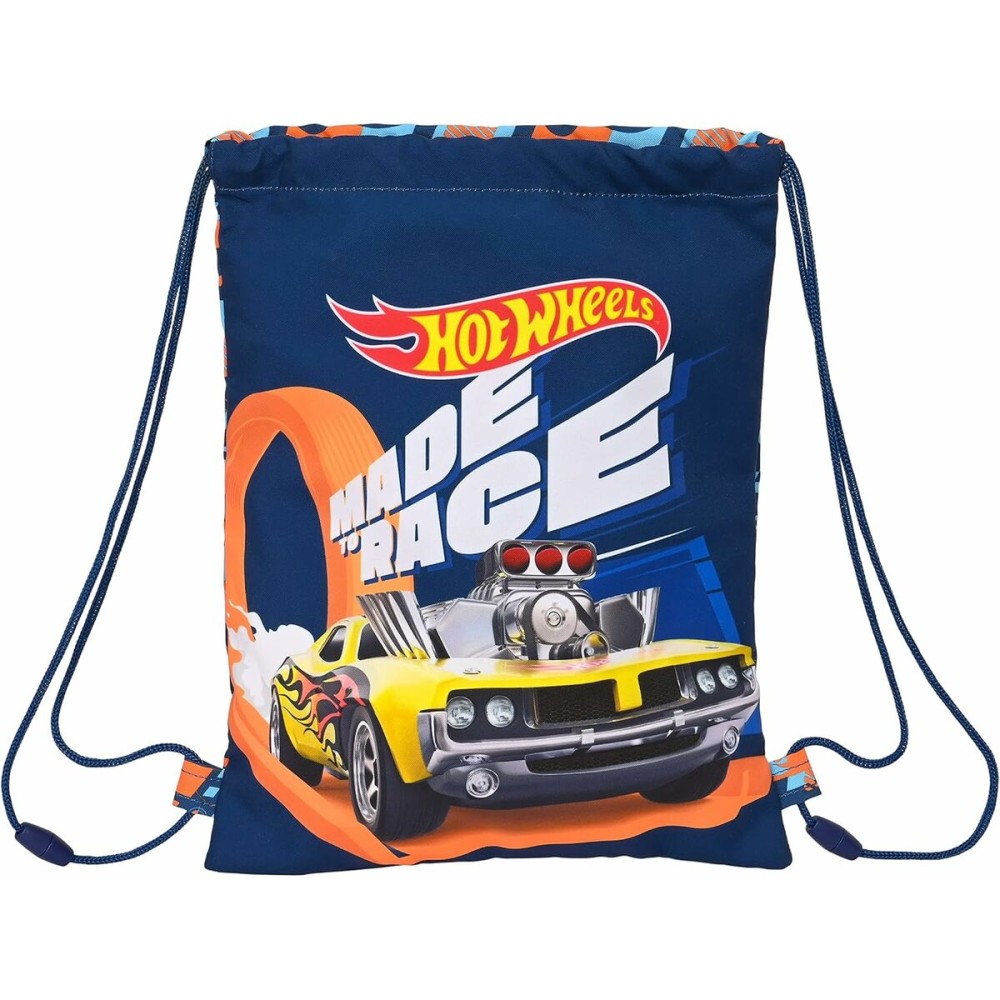 Rucksacktasche mit Bändern Hot Wheels Speed club Orange Marineblau 26 x 34 x 1 cm