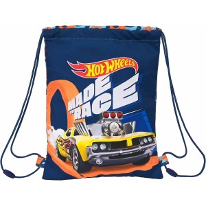 Sac à dos serré par des ficelles Hot Wheels Speed club Orange Blue marine 26 x 34 x 1 cm