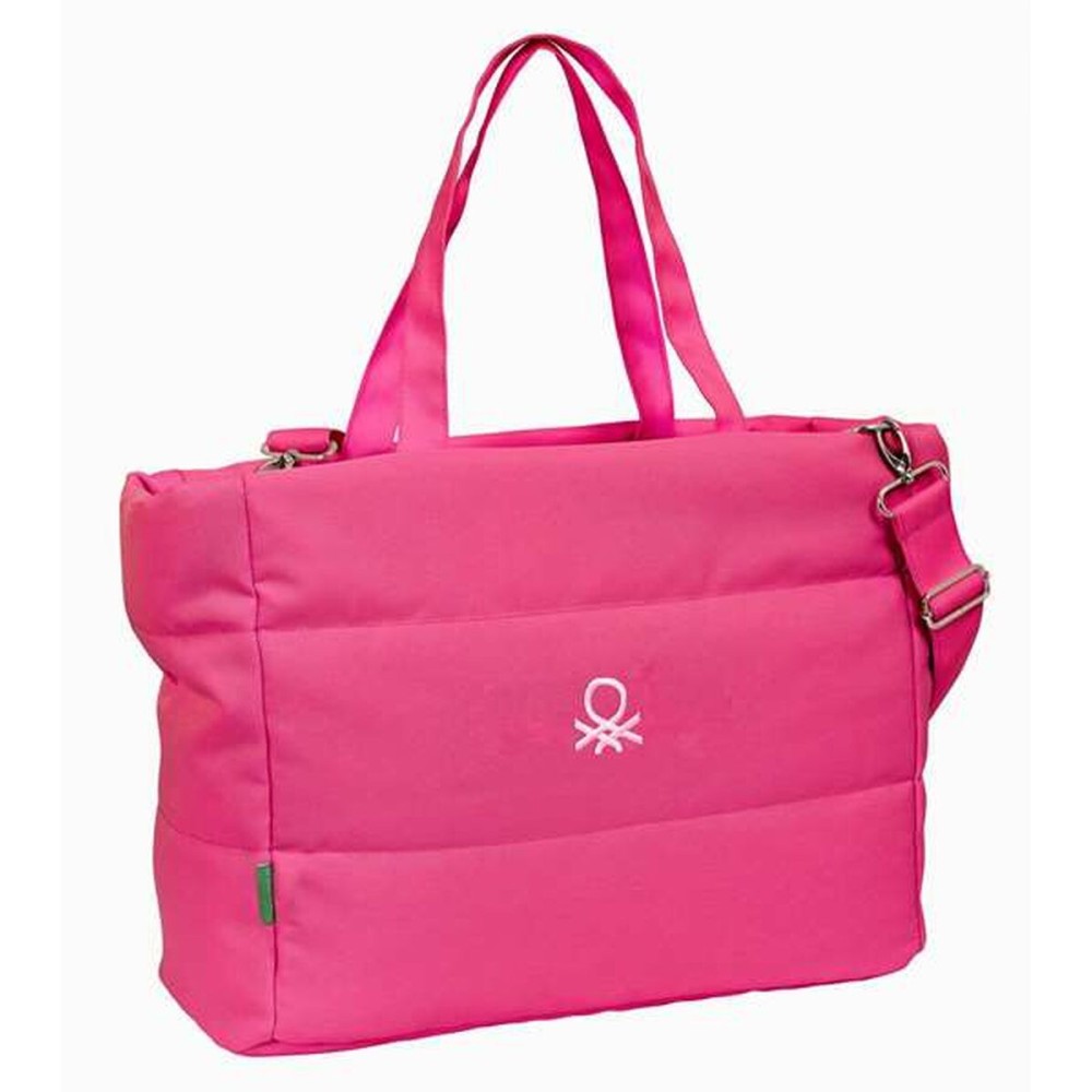 Bag with laptop pocket Benetton Fuchsia Pink 54 x 31 x 17 cm