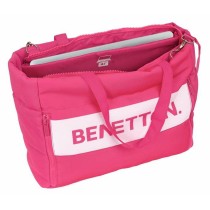 Bag with laptop pocket Benetton Fuchsia Pink 54 x 31 x 17 cm