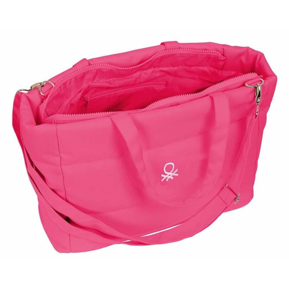 Bag with laptop pocket Benetton Fuchsia Pink 54 x 31 x 17 cm