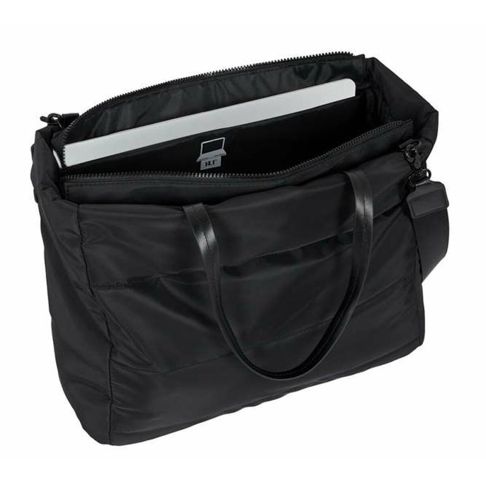 Bag with laptop pocket Mickey Mouse Teen Mood Black 40 x 31 x 17 cm Padded