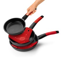 Antihaftbeschichtete Pfanne BRA A411222 Ø 22 cm Schwarz Rot Edelstahl Aluminium