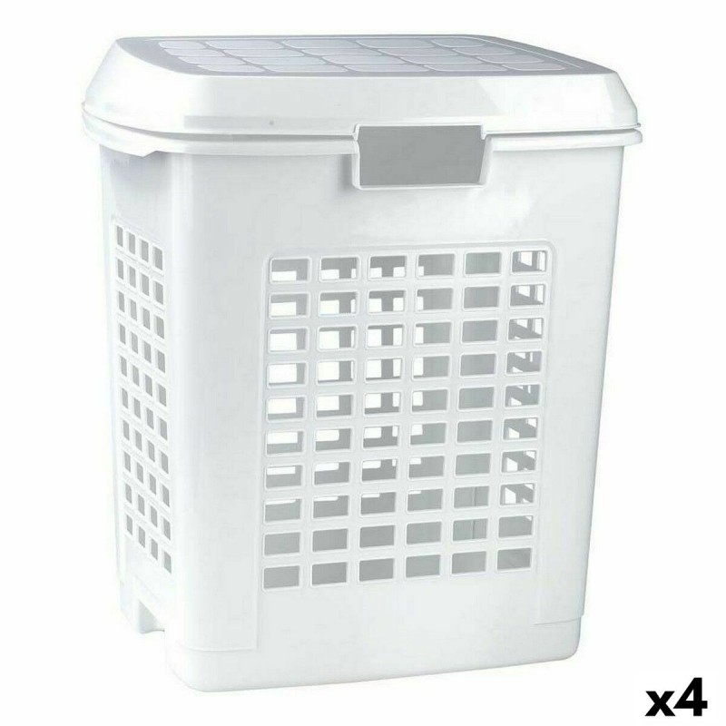 Panier à linge Blanc 50 L (4 Unités)