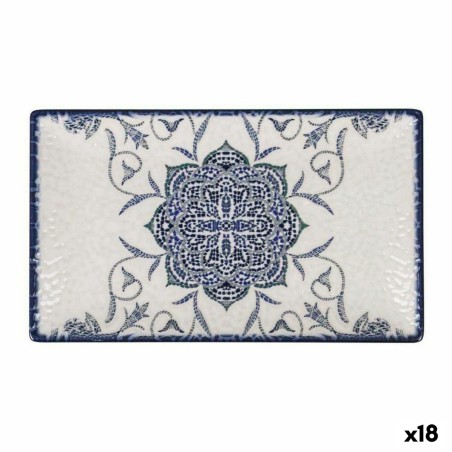 Serving Platter La Mediterránea Rosetta Porcelain Rectangular 25,3 x 15 x 1,8 cm (18 Units)