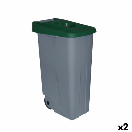 Poubelle à Roulettes Denox 85 L Vert 58 x 41 x 76 cm