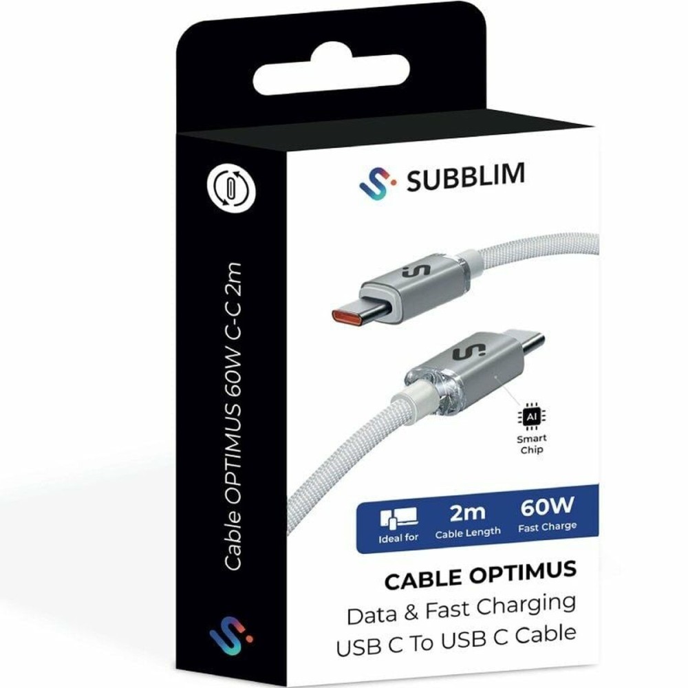 Câble USB-C vers USB-C Subblim SUBCAB-C06011 2 m Blanc