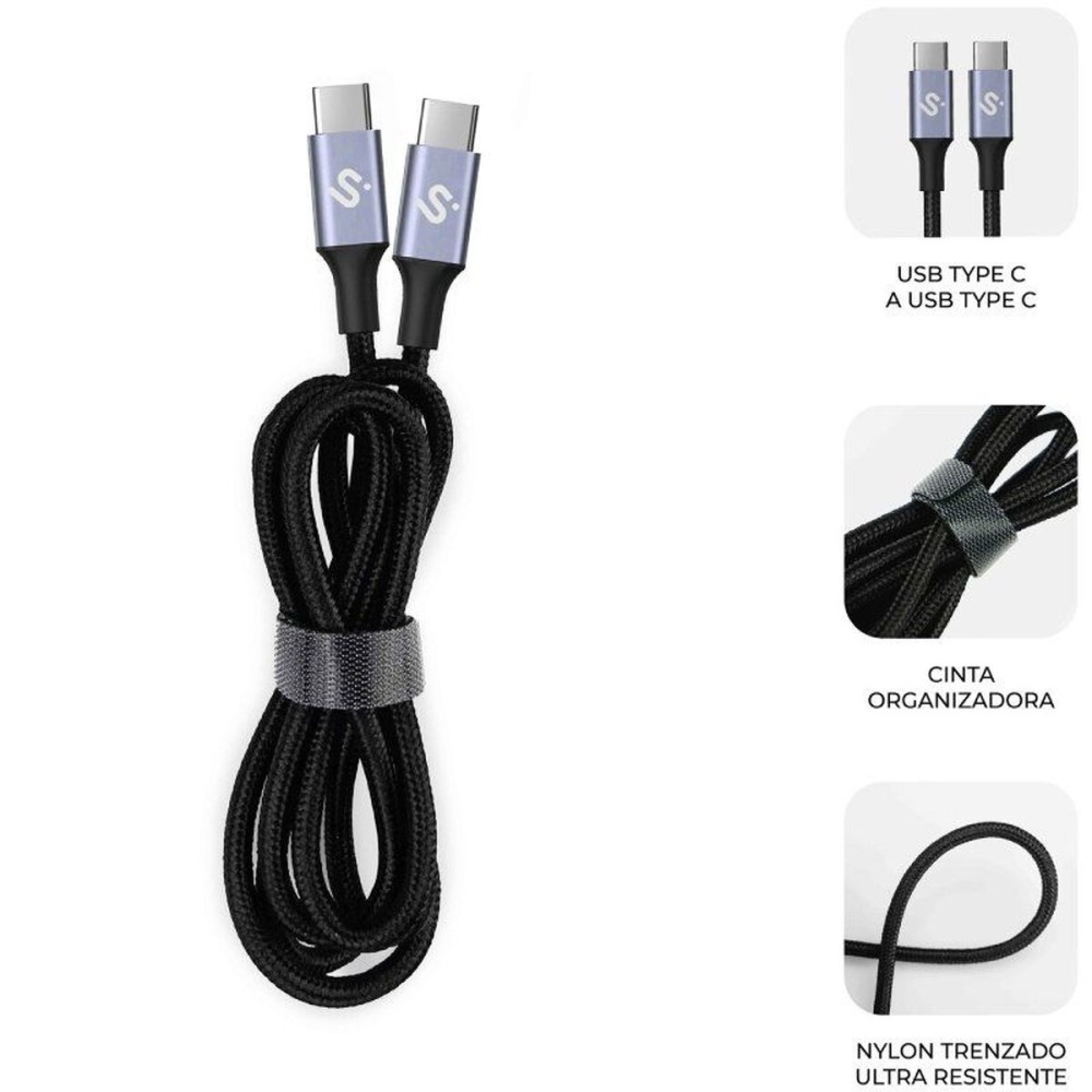 Câble USB-C vers USB-C Subblim SUBCAB-C10001 1 m Noir