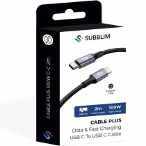 USB-C zu USB-C-Kabel Subblim SUBCAB-C10002 2 m Schwarz