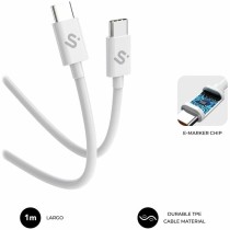 Câble USB-C vers USB-C Subblim SUBCAB-C10010 1 m Blanc Noir