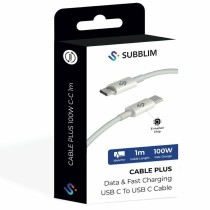 Câble USB-C vers USB-C Subblim SUBCAB-C10010 1 m Blanc Noir