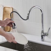 Mischbatterie Fontastock Chrom Edelstahl Messing Keramik Zinklegierung C-Form groß