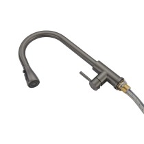 Mixer Tap Fontastock Grey Stainless steel Ceramic C-shaped