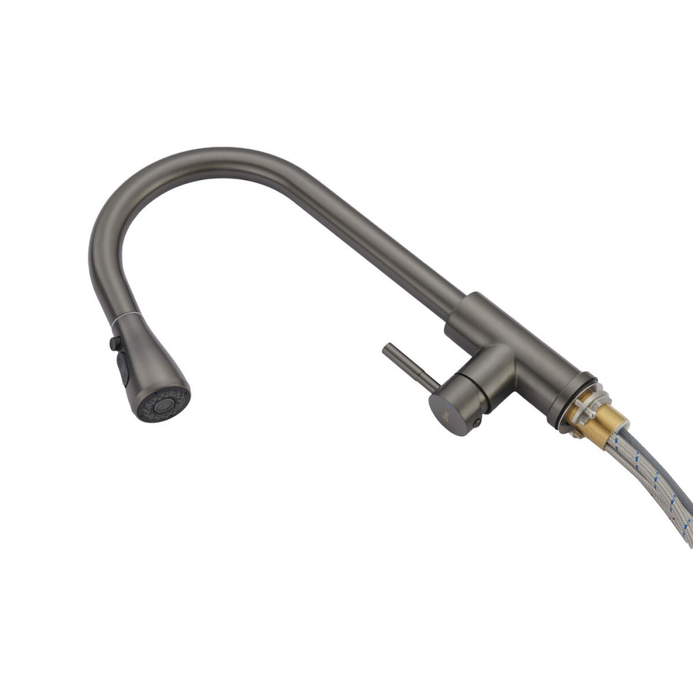 Mixer Tap Fontastock Grey Stainless steel Ceramic C-shaped