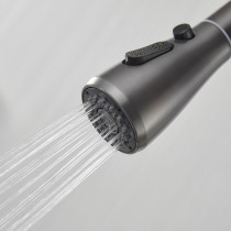 Mischbatterie Fontastock Grau Edelstahl Keramik C-Form