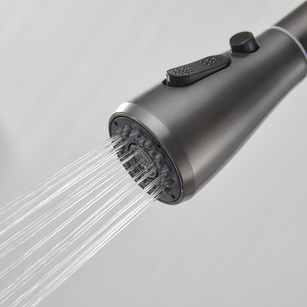 Mischbatterie Fontastock Grau Edelstahl Keramik C-Form