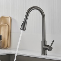 Mischbatterie Fontastock Grau Edelstahl Keramik C-Form