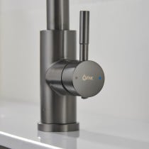 Mischbatterie Fontastock Grau Edelstahl Keramik C-Form