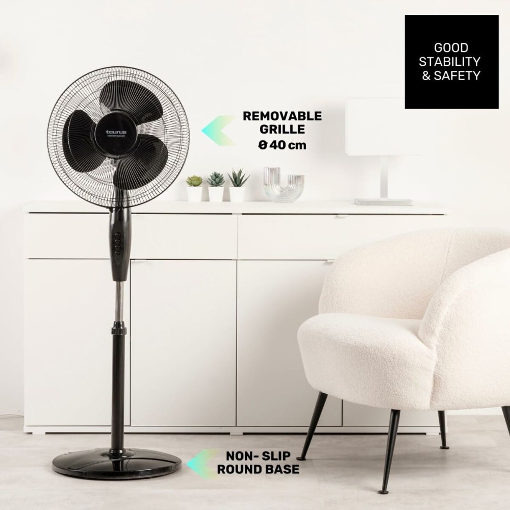 Freestanding Fan Taurus GRECO 16CR ELEG Black 50 W