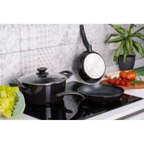 Casserole with Lid Fagor VIVANT 20 NEGRA Black Aluminium 6 L