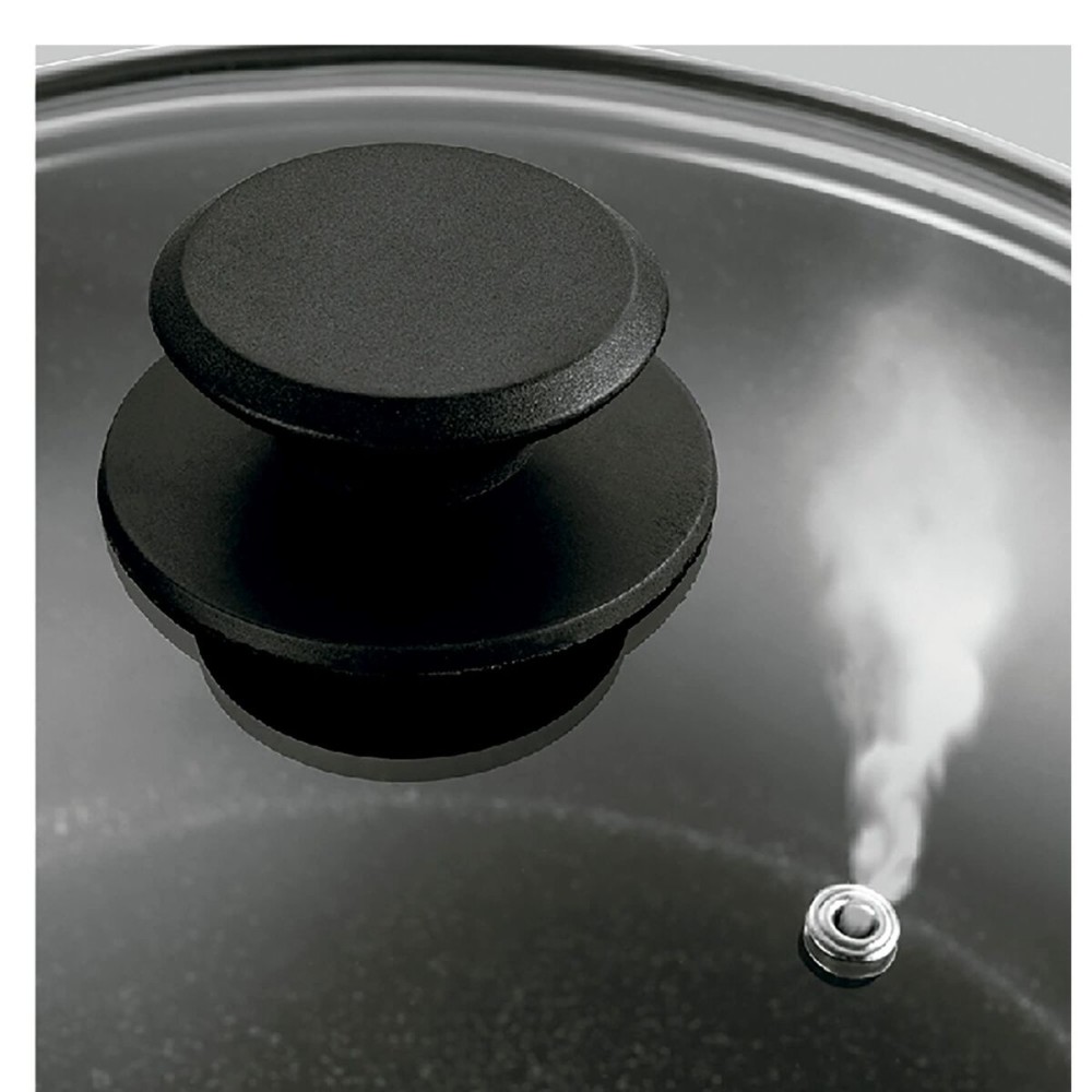 Casserole with Lid Fagor VIVANT 20 NEGRA Black Aluminium 6 L