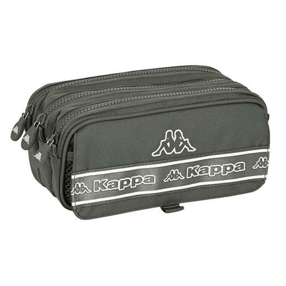 Trousse Fourre-Tout Triple Kappa Basics Gris 21,5 x 10 x 8 cm