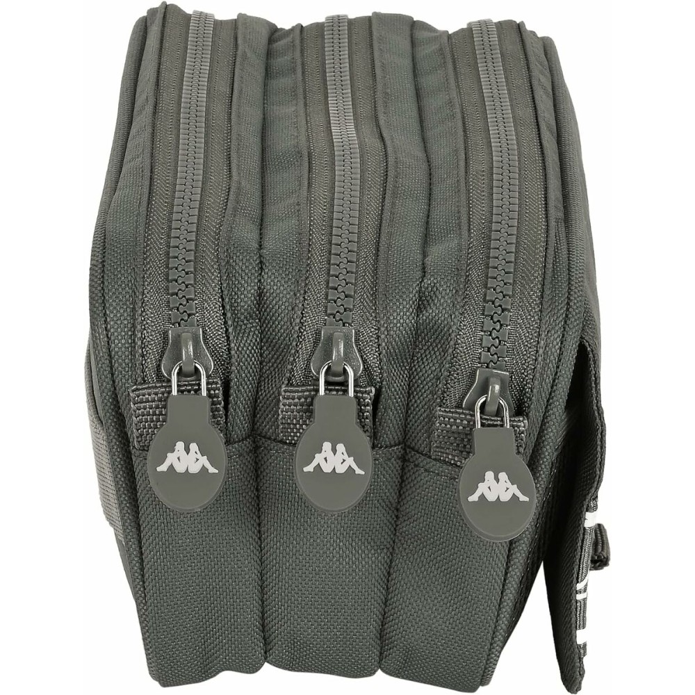 Trousse Fourre-Tout Triple Kappa Basics Gris 21,5 x 10 x 8 cm