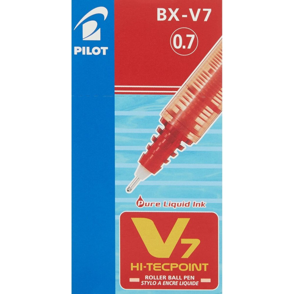 Liquid ink pen Pilot V7 Hi-Tecpoint Red 0,5 mm (12 Units)