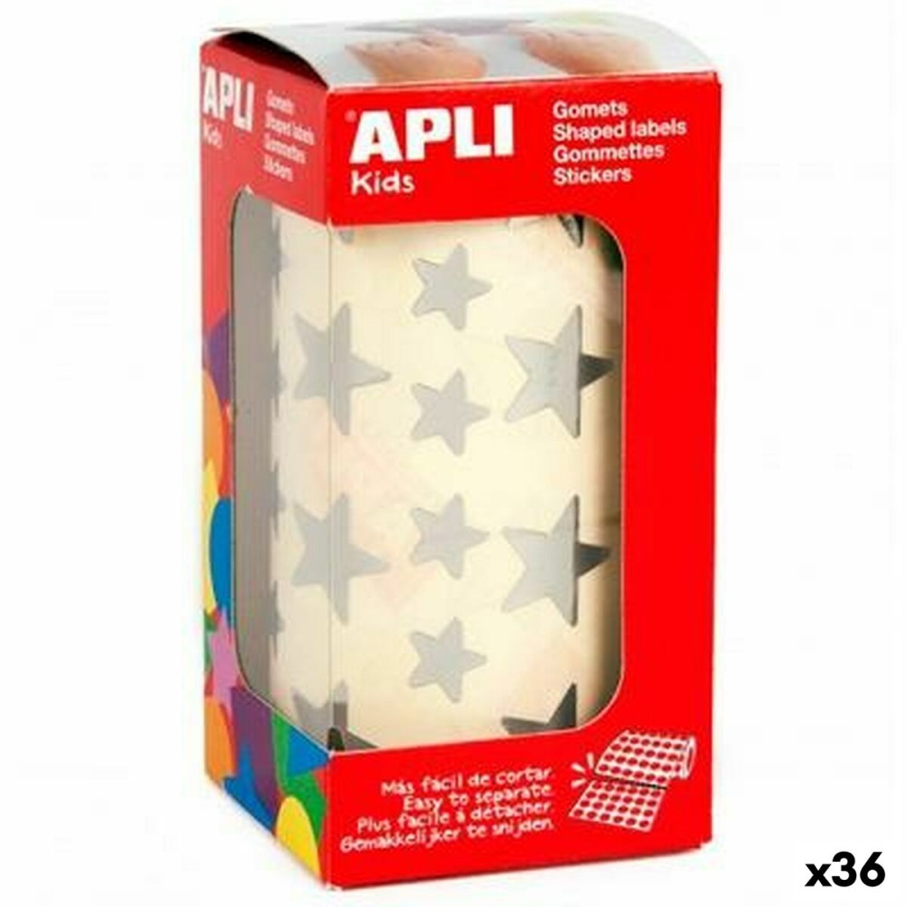 Stickers Apli Gomets Silver Star (36 Units)