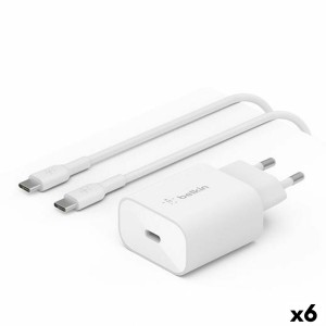 Wand-Ladegerät + USB-C Kabel Belkin Weiß 25 W (6 Stück)