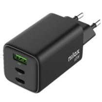 Chargeur mural Nilox NXGANUSBC65 Noir (2 Unités)