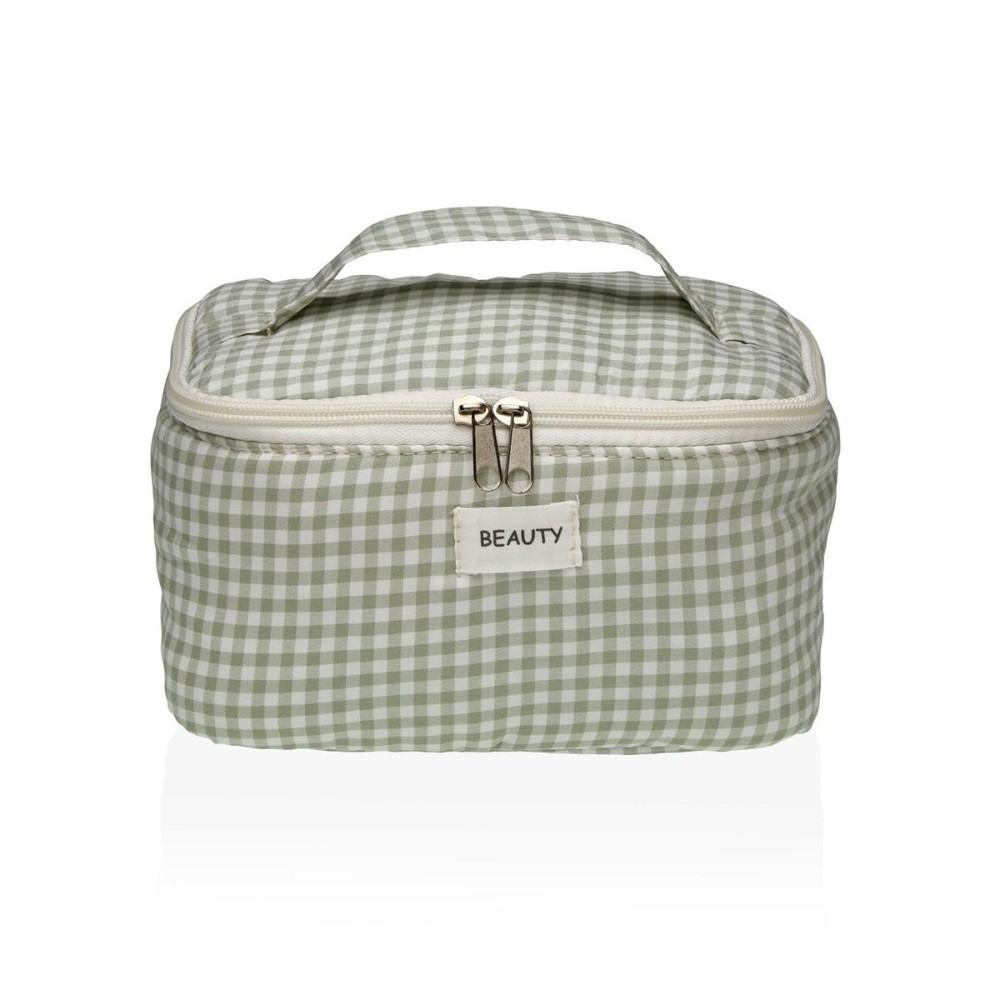 Reise-Toilettentasche Versa Vichy grün Polyester Textil 12 x 12 x 20 cm
