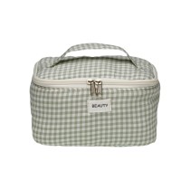 Reise-Toilettentasche Versa Vichy grün Polyester Textil 12 x 12 x 20 cm