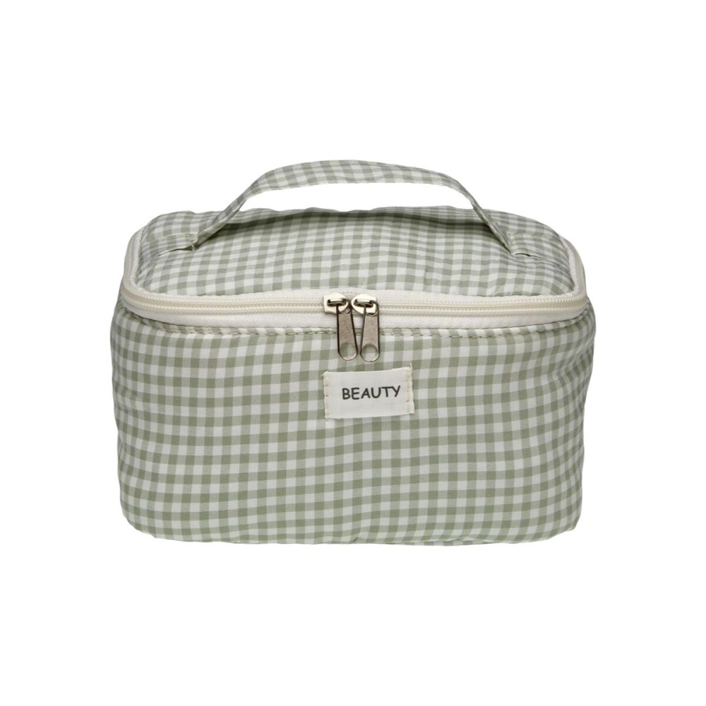 Reise-Toilettentasche Versa Vichy grün Polyester Textil 12 x 12 x 20 cm