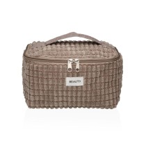 Reise-Toilettentasche Versa Corduroy Khaki Polyester Textil 12 x 12 x 20 cm