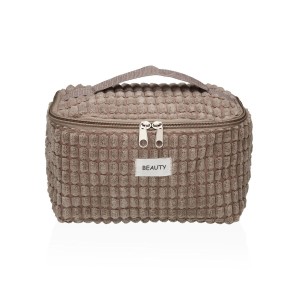Reise-Toilettentasche Versa Corduroy Khaki Polyester Textil 12 x 12 x 20 cm