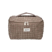 Reise-Toilettentasche Versa Corduroy Khaki Polyester Textil 12 x 12 x 20 cm