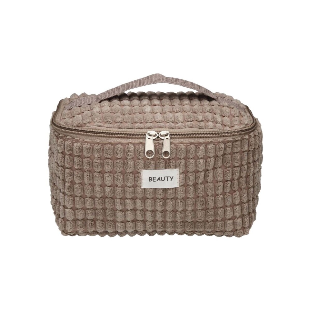 Reise-Toilettentasche Versa Corduroy Khaki Polyester Textil 12 x 12 x 20 cm