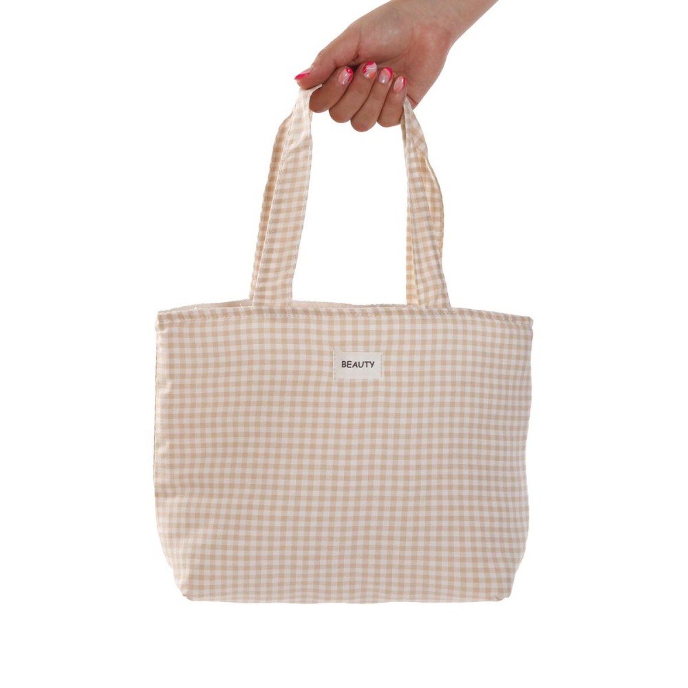Damen Handtasche Versa Vichy Beige 9 x 22 x 23 cm