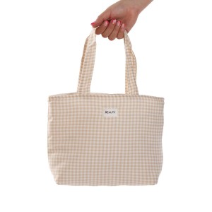 Damen Handtasche Versa Vichy Beige 9 x 22 x 23 cm
