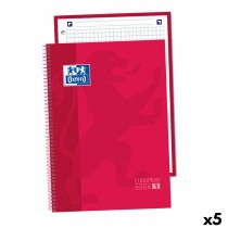 Notizbuch Oxford Europeanbook 1 Rot A5 A5+ 80 Blatt (5 Stück)