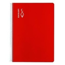 Cahier ESCOLOFI Din A4 50 Volets 8 mm Rouge (5 Unités)