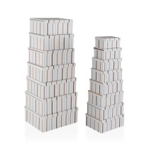 Satz stapelbarer Organizerboxen Versa Flint Pappe 15 Stücke