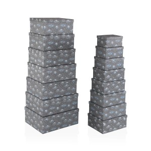 Jeu de Caisses de Rangement Empilables Versa Carton Voitures 15 Pièces