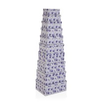 Satz stapelbarer Organizerboxen Versa Lila Pappe 15 Stücke