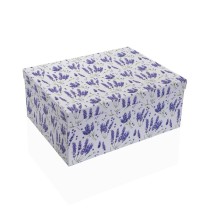Set of Stackable Organising Boxes Versa Lilac Cardboard 15 Pieces